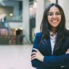 Happy successful businesswoman